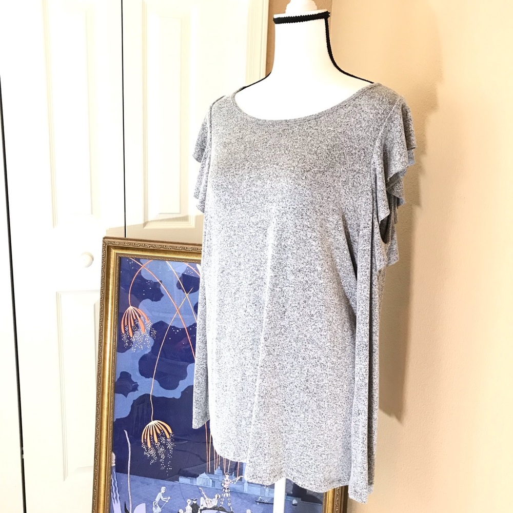 Long sleeve cold shoulder with ruffle detail dress